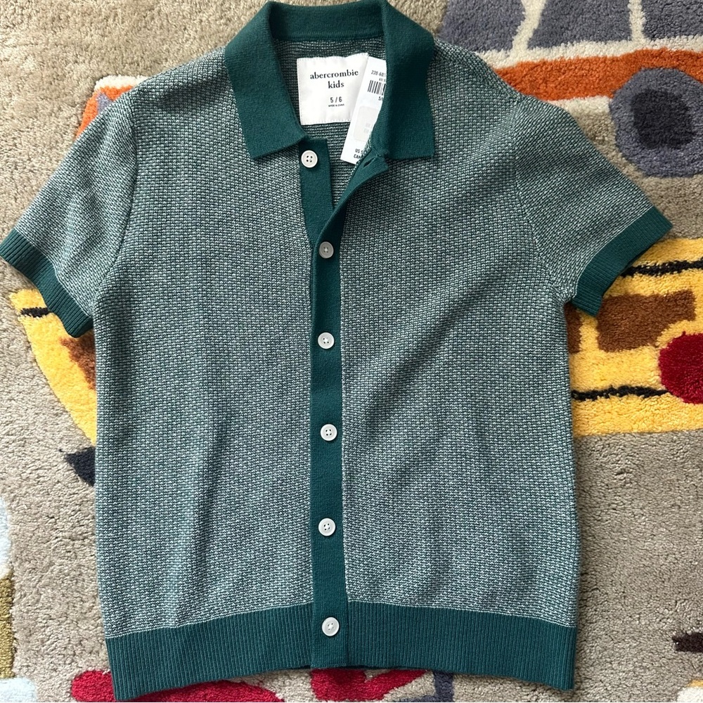 NWT Abercrombie boys button down polo sweater